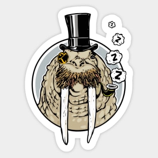 Sleepy Walrus Sticker